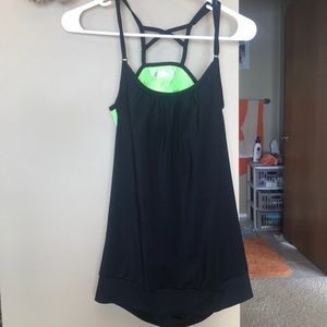 Workout tank top with built in bra.